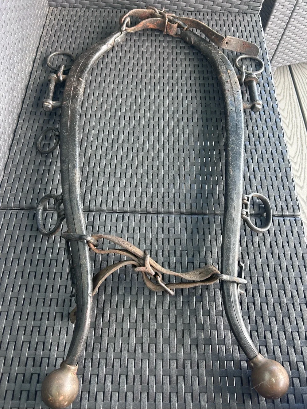 Vintage USHCO Steel & Brass Horse Hames – Antique Farmhouse Decor